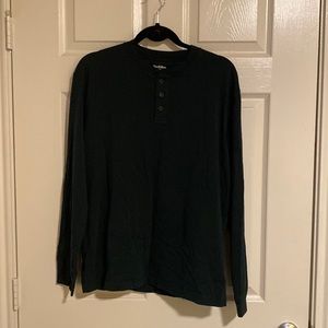 Goodfellow & Co. Casual Dark Forest Green Henley Long Sleeve T-Shirt